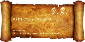 Viktorin Roland névjegykártya
